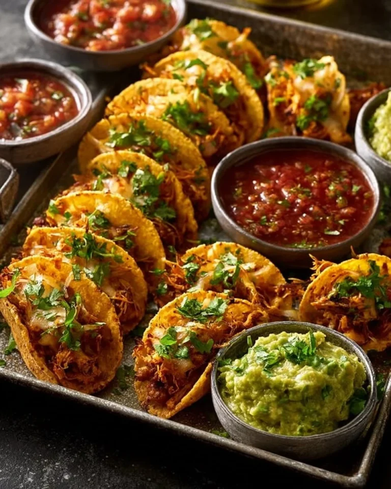 Plate of flavorful bite-sized mini tacos ready for serving