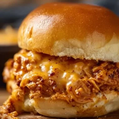 Cajun Chicken Sloppy Joes with creamy cheese sauce on a bun