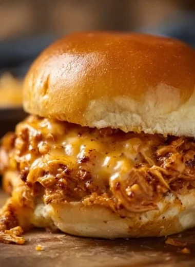 Cajun Chicken Sloppy Joes with creamy cheese sauce on a bun