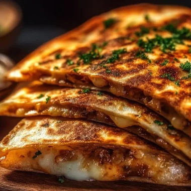 Cheesy hot honey chicken quesadillas with spicy jalapeño cream sauce
