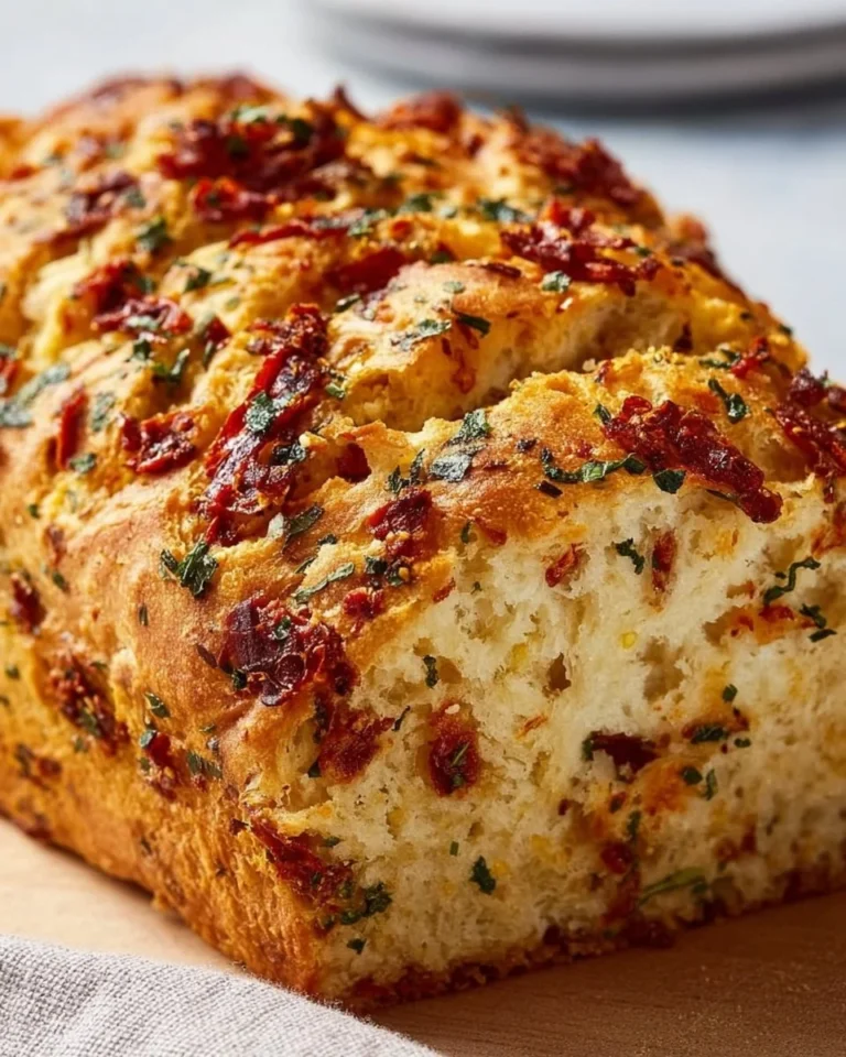 Delicious cherry tomato and cheese bake served with crusty bread