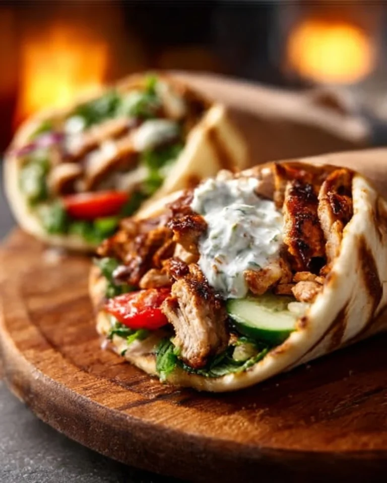 Delicious Chicken Shawarma with garlic sauce served on a plate