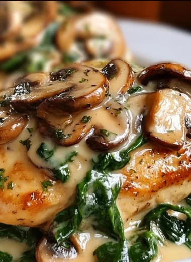 Chicken Spinach and Mushroom Bake