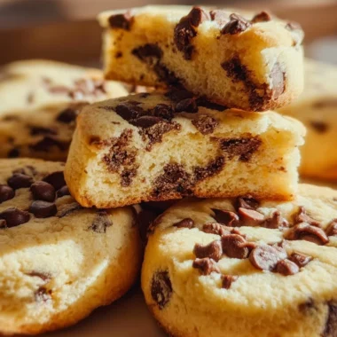 Delicious chocolate chip cheesecake cookies with creamy filling and chocolate chips
