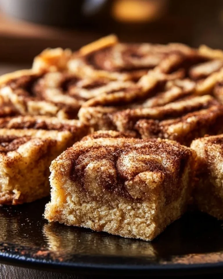 Delicious Cinnamon Swirl Snickerdoodle Blondies freshly baked on a cooling rack.