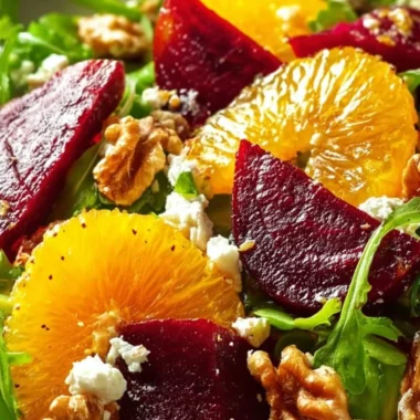 Colorful Easter Beet Salad with fresh vegetables and dressing