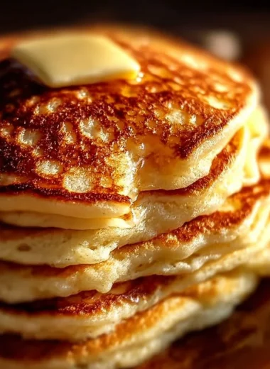 Fluffy cottage cheese pancakes served with syrup and fresh berries on a plate.