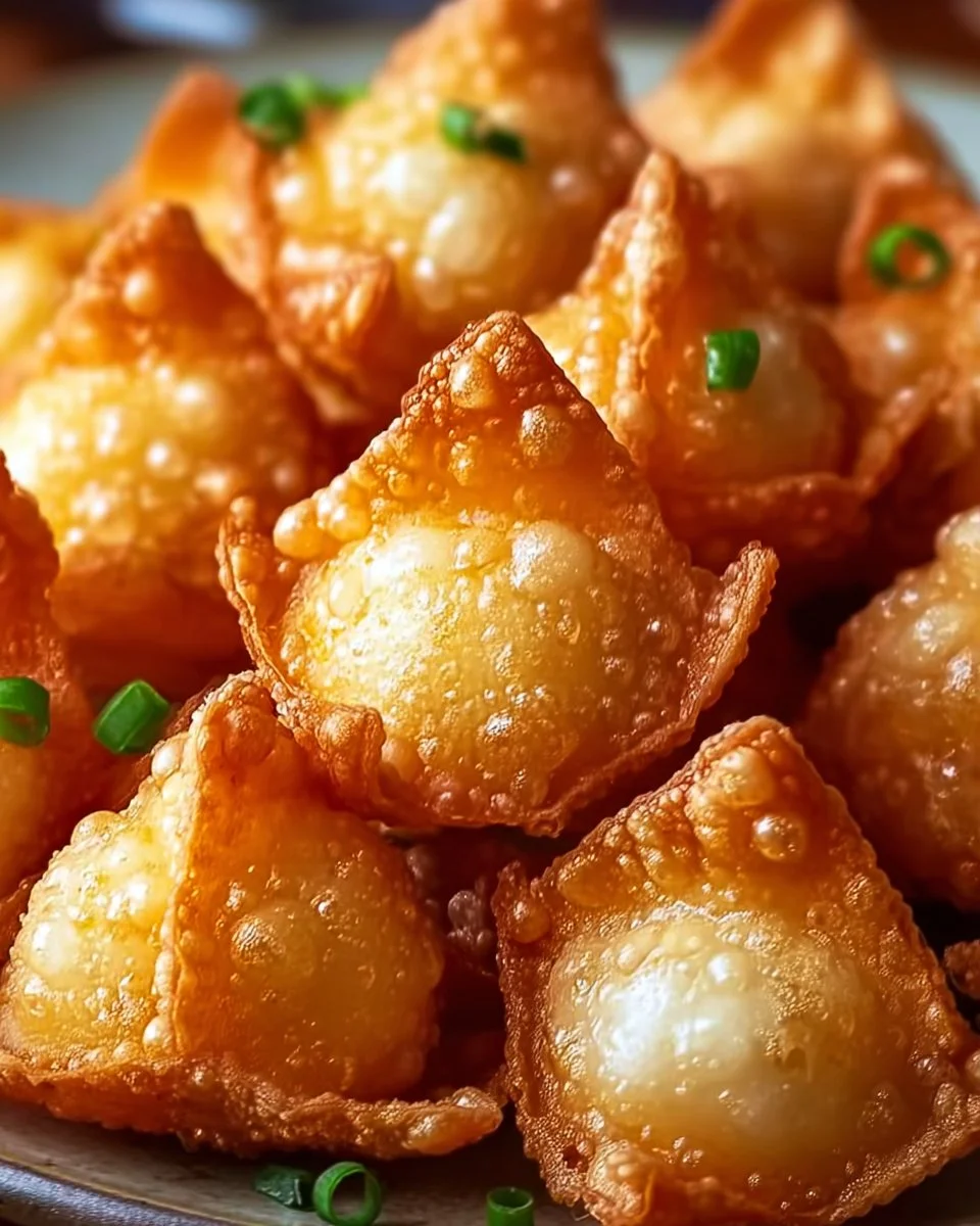 Crispy crab rangoon bombs filled with creamy crab and served hot