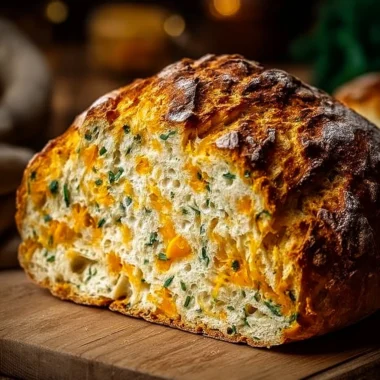 Delicious Cheddar and Herb Soda Bread fresh out of the oven