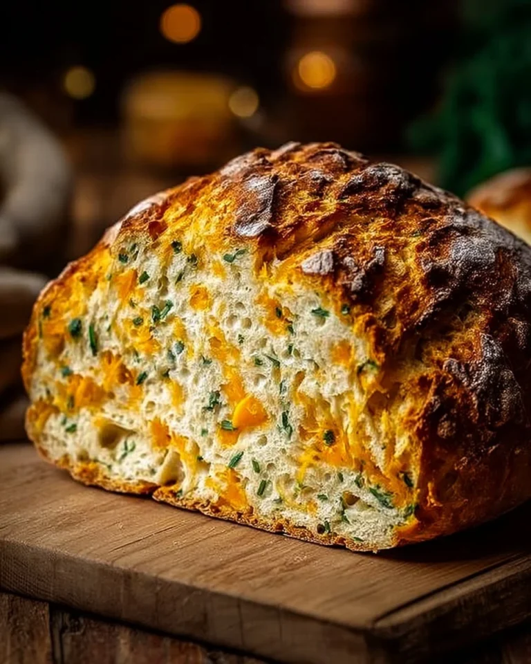 Delicious Cheddar and Herb Soda Bread fresh out of the oven