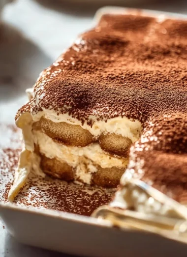 Easy Irish Coffee Tiramisu dessert with coffee flavor and creamy layers