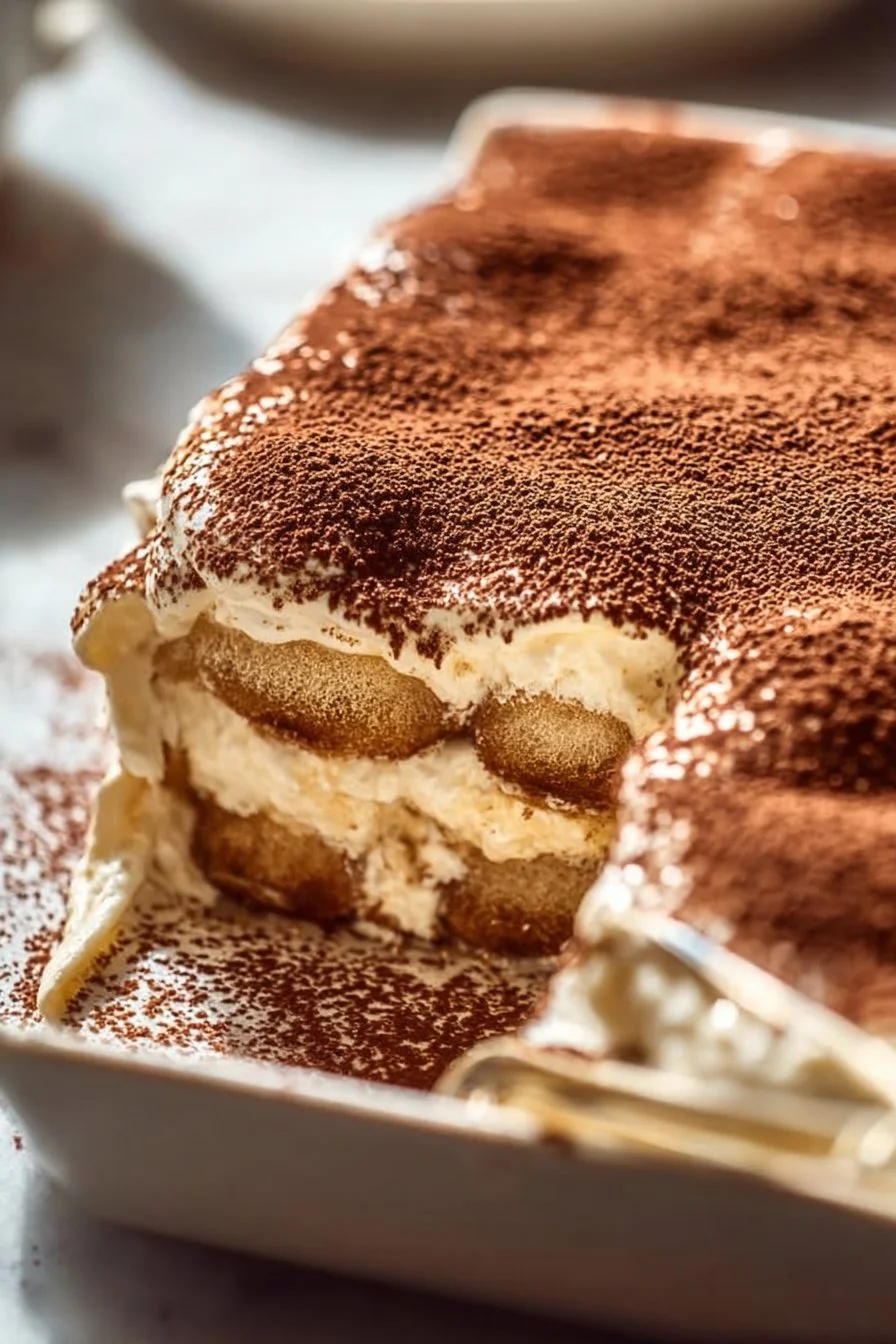 Easy Irish Coffee Tiramisu dessert with coffee flavor and creamy layers