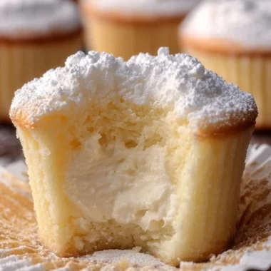 Fluffy Japanese Cotton Cheesecake Cupcakes on a plate, showcasing their airy texture.