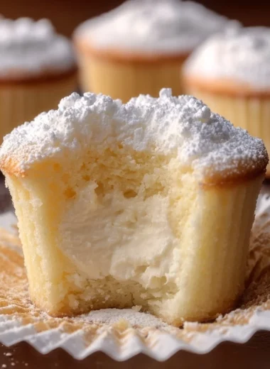 Fluffy Japanese Cotton Cheesecake Cupcakes on a plate, showcasing their airy texture.