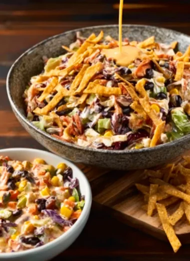 Delicious Frito Cowboy Cabbage recipe with colorful ingredients and Fritos topping.