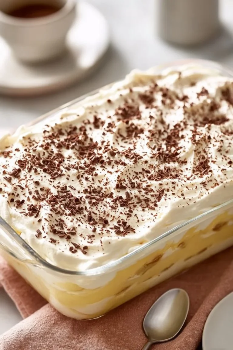 Homemade banana pudding bars served on a plate with fresh banana slices