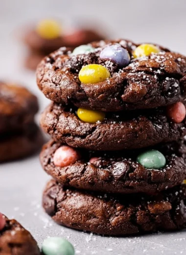 Delicious homemade chocolate cookies with Cadbury Egg filling