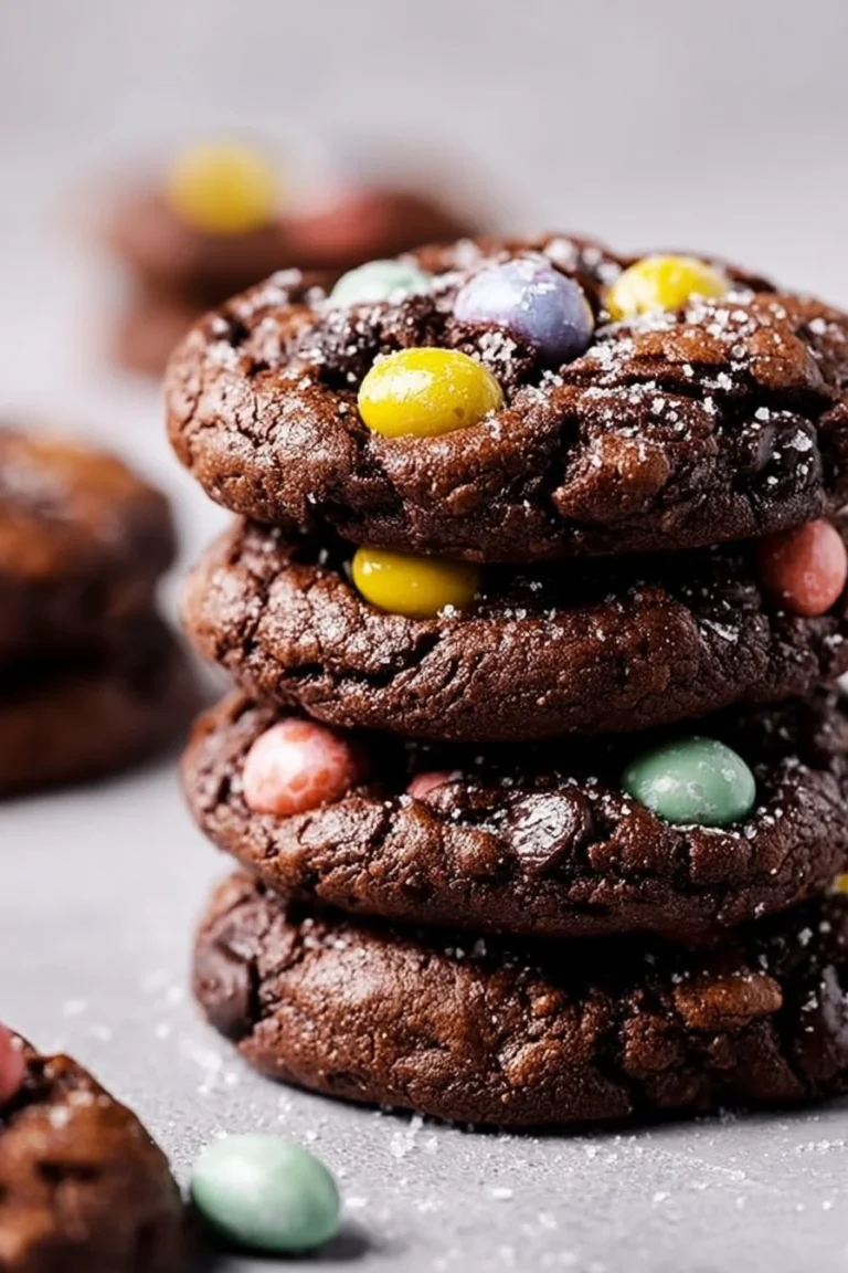 Delicious homemade chocolate cookies with Cadbury Egg filling