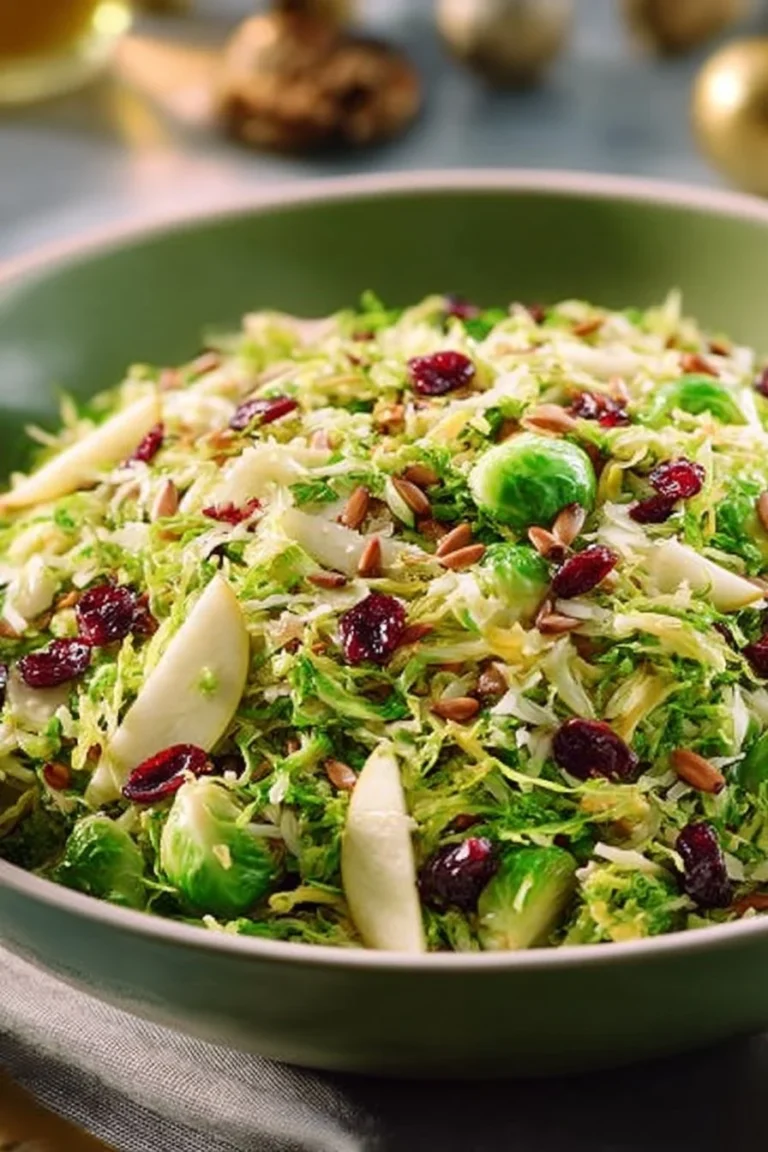 Homemade Easter Brussels Sprout Salad with festive ingredients and colorful toppings.