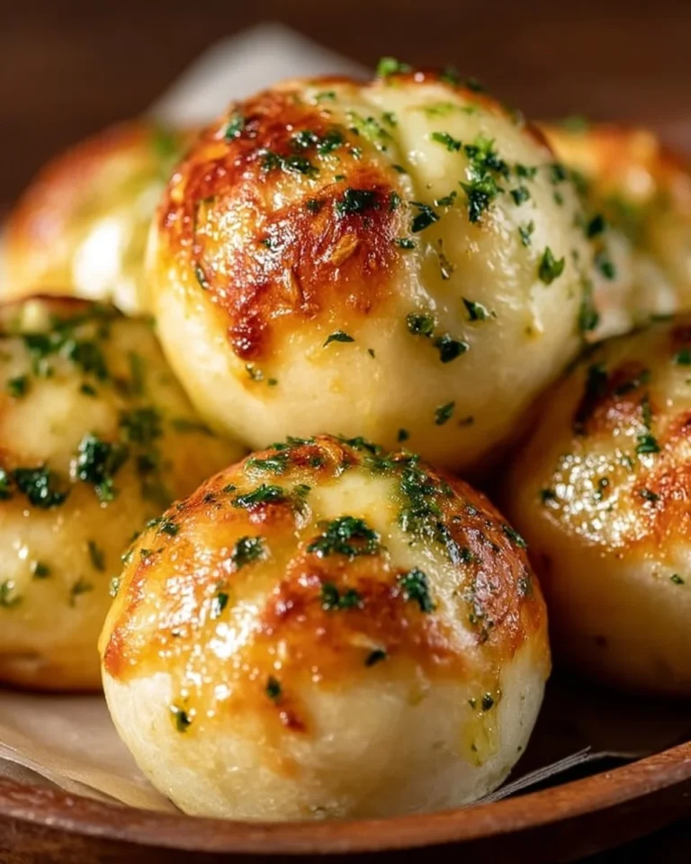 Delicious cheesy garlic butter bites served on a plate