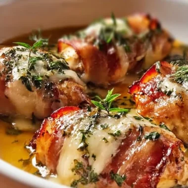 Plate of Italian Chicken Saltimbocca with prosciutto and sage