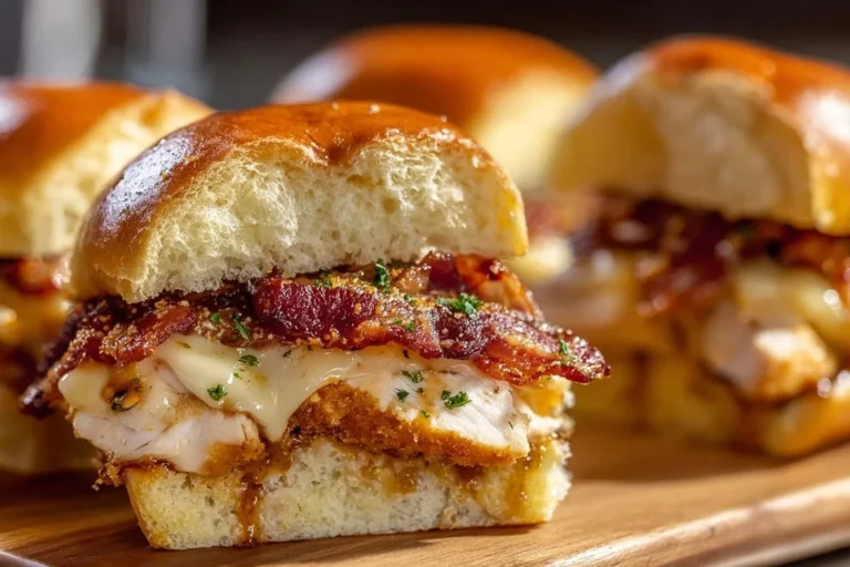 Maple Chicken Bacon Sliders served on a platter with toppings.