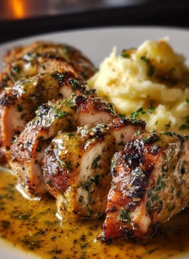 Plate of Chicken Christopher from Morton’s Steakhouse garnished and served elegantly