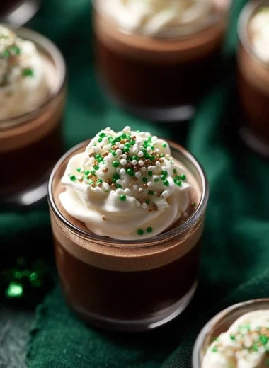 Delicious Irish Coffee Pudding Shots served in small cups