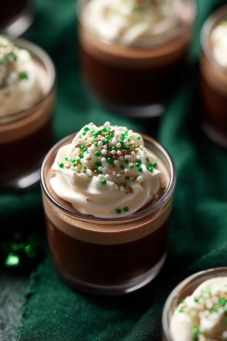 Delicious Irish Coffee Pudding Shots served in small cups