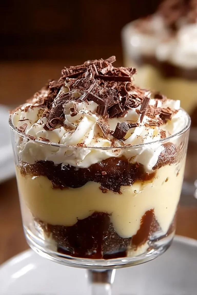 Delicious Irish coffee trifle layered with coffee-soaked cake and creamy topping.