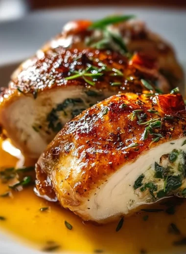 Ruth's Chris stuffed chicken copycat dish prepared and plated beautifully