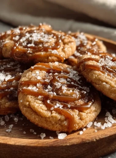 Salted honey cinnamon cookies on a baking tray, ready to be enjoyed.