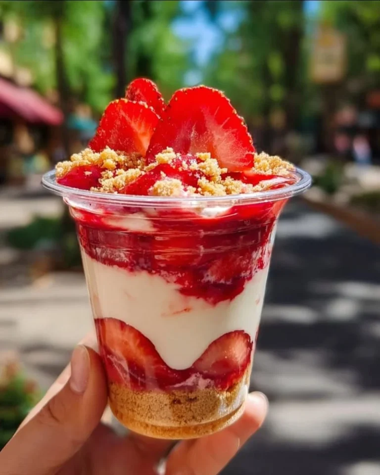 Bowl of fresh sugared strawberries ready to serve as a sweet dessert.