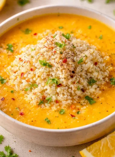 Bowl of comforting Italian penicillin soup with pastina noodles and vegetables