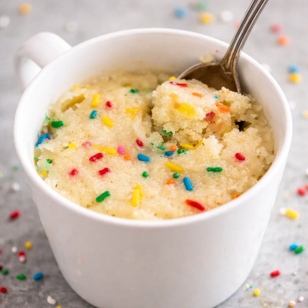 Easy and delicious chocolate mug cake cooked in the microwave for a quick dessert.