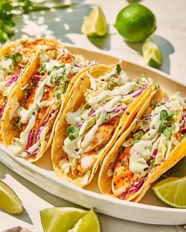 Delicious easy fish tacos with fresh toppings and vibrant flavors