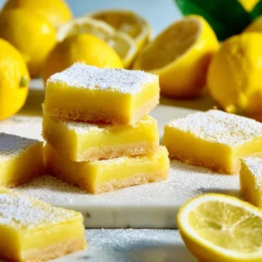 Delicious easy lemon bars with a buttery crust and bright lemon filling