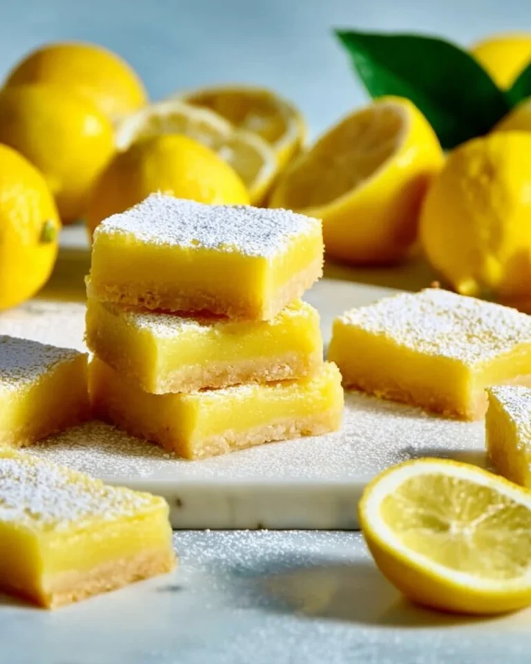 Delicious easy lemon bars with a buttery crust and bright lemon filling