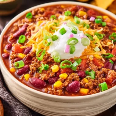 Delicious serving of easy taco soup in a bowl with toppings