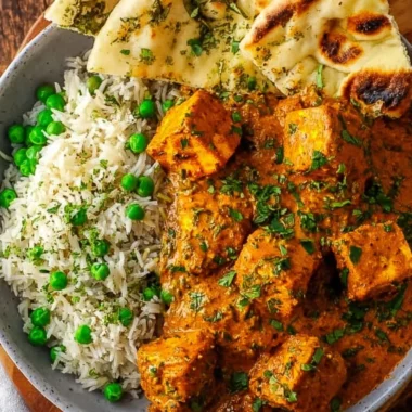 Delicious easy tofu tikka masala served in a bowl with spices