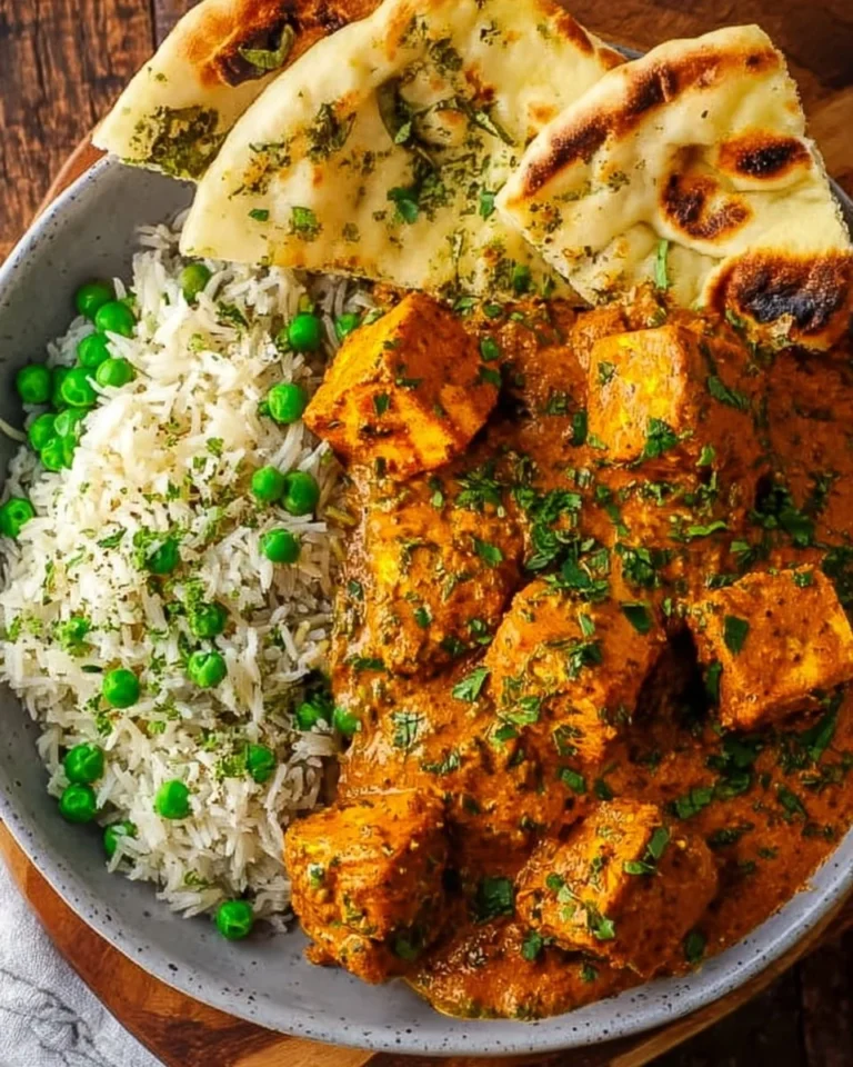 Delicious easy tofu tikka masala served in a bowl with spices