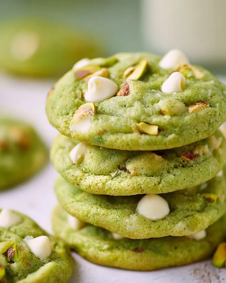 Delicious pistachio pudding cookies on a plate, perfect for dessert lovers