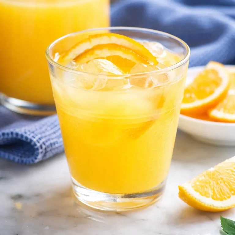 Classic screwdriver drink with vodka and orange juice in a highball glass.