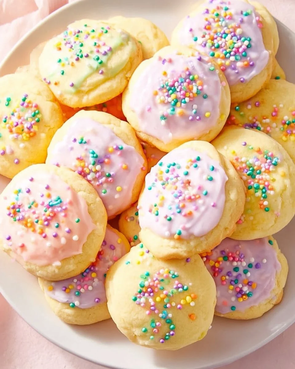 Delicious soft Italian Easter cookies decorated for the holiday season.
