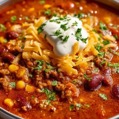 Bowl of delicious taco soup topped with cheese and cilantro