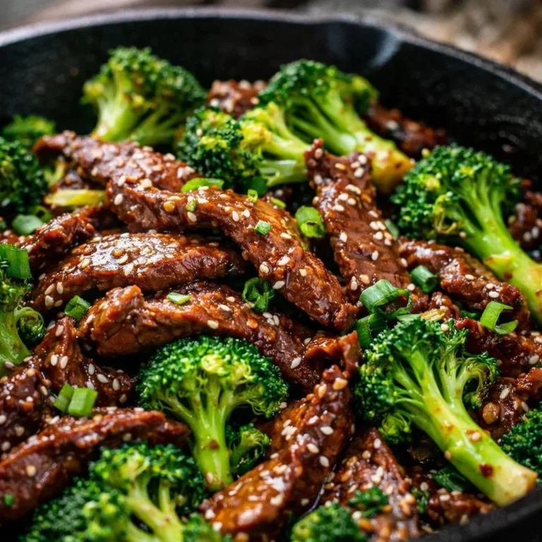 Delicious beef and broccoli stir fry in a bowl ready to serve.