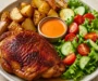 Crispy Chicken With Potatoes And Salad