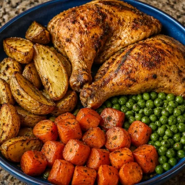 Golden Herb Roasted Chicken Bowl with herbs and vegetables