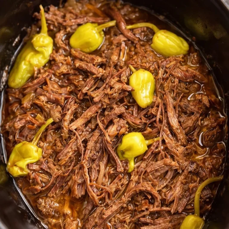 Delicious Mississippi Pot Roast served with vegetables and herbs