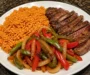 Sizzling Steak Fajita Rice Plate